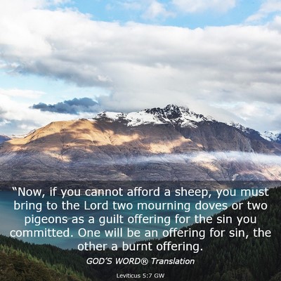 Picture 03 - Leviticus 5:7 GW - “Now, if you cannot afford a sheep, you must - Bible Verse Picture