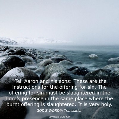 Picture 03 - Leviticus 6:25 GW - “Tell Aaron and his sons: These are the - Bible Verse Picture