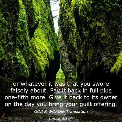 Picture 03 - Leviticus 6:5 GW - or whatever it was that you swore falsely about. - Bible Verse Picture
