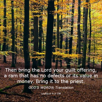 Picture 03 - Leviticus 6:6 GW - Then bring the Lord your guilt offering, a ram - Bible Verse Picture