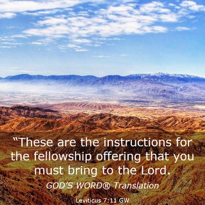 Picture 03 - Leviticus 7:11 GW - “These are the instructions for the fellowship - Bible Verse Picture