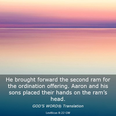 Picture 03 - Leviticus 8:22 GW - He brought forward the second ram for the - Bible Verse Picture