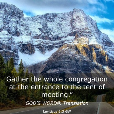 Picture 03 - Leviticus 8:3 GW - Gather the whole congregation at the entrance to - Bible Verse Picture