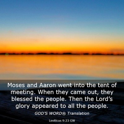 Picture 03 - Leviticus 9:23 GW - Moses and Aaron went into the tent of meeting. - Bible Verse Picture