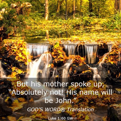 Picture 03 - Luke 1:60 GW - But his mother spoke up, “Absolutely not! His - Bible Verse Picture