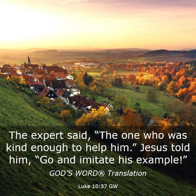 Picture 03 - Luke 10:37 GW - The expert said, “The one who was kind enough - Bible Verse Picture