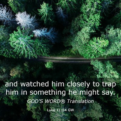 Picture 03 - Luke 11:54 GW - and watched him closely to trap him in something - Bible Verse Picture