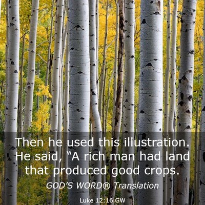 Picture 03 - Luke 12:16 GW - Then he used this illustration. He said, “A - Bible Verse Picture