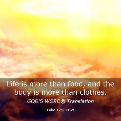 Picture 03 - Luke 12:23 GW - Life is more than food, and the body is more than - Bible Verse Picture
