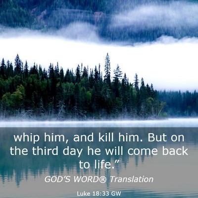 Picture 03 - Luke 18:33 GW - whip him, and kill him. But on the third day he - Bible Verse Picture