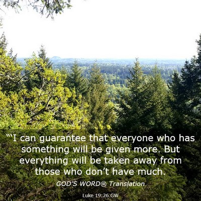Picture 03 - Luke 19:26 GW - “‘I can guarantee that everyone who has - Bible Verse Picture
