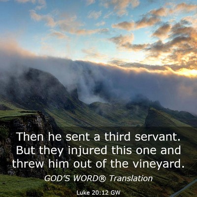 Picture 03 - Luke 20:12 GW - Then he sent a third servant. But they injured - Bible Verse Picture