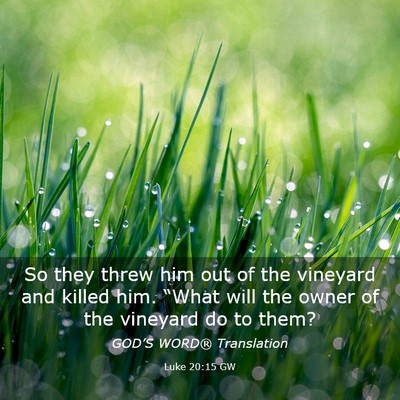 Picture 03 - Luke 20:15 GW - So they threw him out of the vineyard and killed - Bible Verse Picture