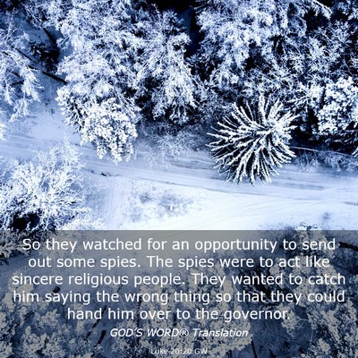Picture 03 - Luke 20:20 GW - So they watched for an opportunity to send out - Bible Verse Picture
