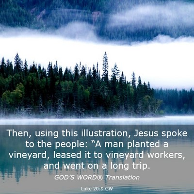 Picture 03 - Luke 20:9 GW - Then, using this illustration, Jesus spoke to the - Bible Verse Picture