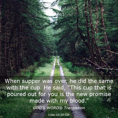 Picture 03 - Luke 22:20 GW - When supper was over, he did the same with the - Bible Verse Picture