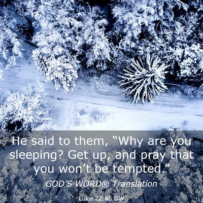Picture 03 - Luke 22:46 GW - He said to them, “Why are you sleeping? Get up, - Bible Verse Picture