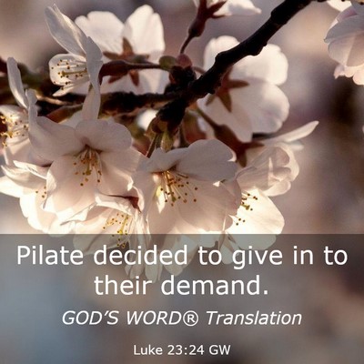 Picture 03 - Luke 23:24 GW - Pilate decided to give in to their - Bible Verse Picture