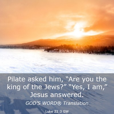 Picture 03 - Luke 23:3 GW - Pilate asked him, “Are you the king of the - Bible Verse Picture