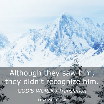 Picture 03 - Luke 24:16 GW - Although they saw him, they didn’t recognize - Bible Verse Picture