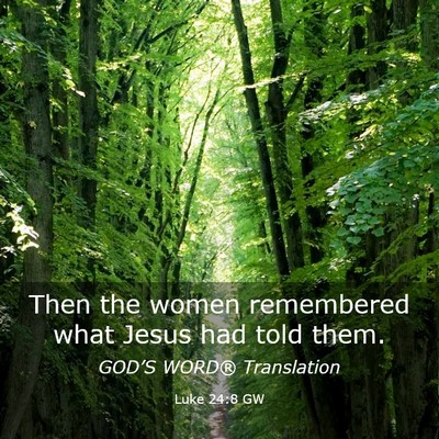 Picture 03 - Luke 24:8 GW - Then the women remembered what Jesus had told - Bible Verse Picture