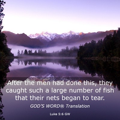 Picture 03 - Luke 5:6 GW - After the men had done this, they caught such a - Bible Verse Picture