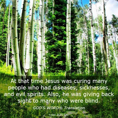 Picture 03 - Luke 7:21 GW - At that time Jesus was curing many people who had - Bible Verse Picture