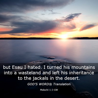 Picture 03 - Malachi 1:3 GW - but Esau I hated. I turned his mountains into a - Bible Verse Picture