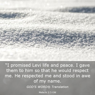 Picture 03 - Malachi 2:5 GW - “I promised Levi life and peace. I gave them to - Bible Verse Picture