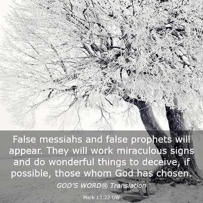 Picture 03 - Mark 13:22 GW - False messiahs and false prophets will appear. - Bible Verse Picture
