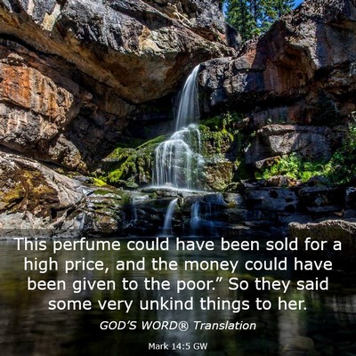 Picture 03 - Mark 14:5 GW - This perfume could have been sold for a high - Bible Verse Picture