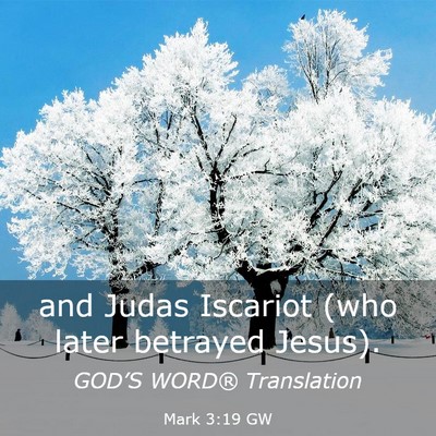 Picture 03 - Mark 3:19 GW - and Judas Iscariot (who later betrayed - Bible Verse Picture