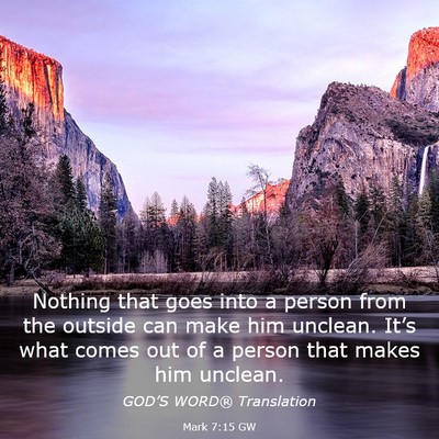 Picture 03 - Mark 7:15 GW - Nothing that goes into a person from the outside - Bible Verse Picture
