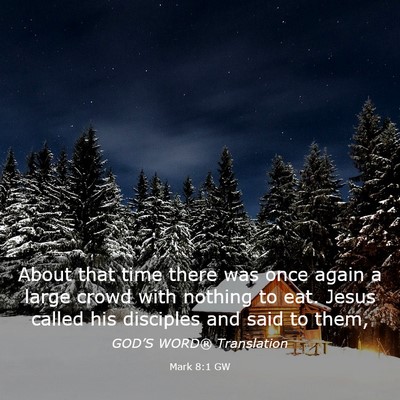 Picture 03 - Mark 8:1 GW - About that time there was once again a large - Bible Verse Picture