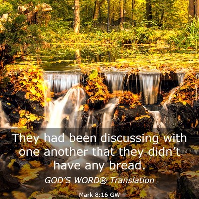 Picture 03 - Mark 8:16 GW - They had been discussing with one another that - Bible Verse Picture