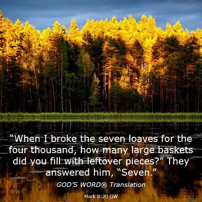 Picture 03 - Mark 8:20 GW - “When I broke the seven loaves for the four - Bible Verse Picture