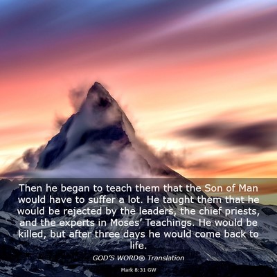 Picture 03 - Mark 8:31 GW - Then he began to teach them that the Son of Man - Bible Verse Picture