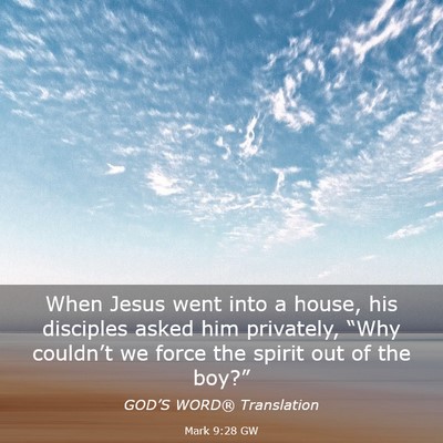 Picture 03 - Mark 9:28 GW - When Jesus went into a house, his disciples asked - Bible Verse Picture