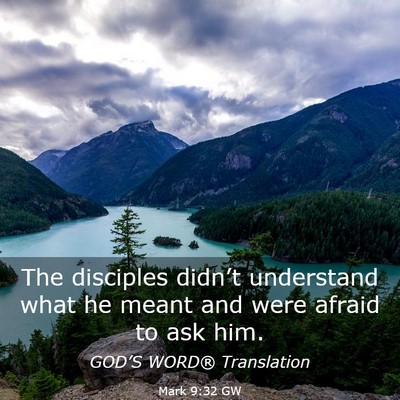 Picture 03 - Mark 9:32 GW - The disciples didn’t understand what he meant - Bible Verse Picture