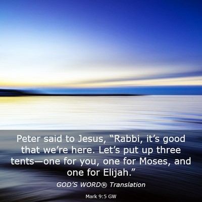 Picture 03 - Mark 9:5 GW - Peter said to Jesus, “Rabbi, it’s good that - Bible Verse Picture