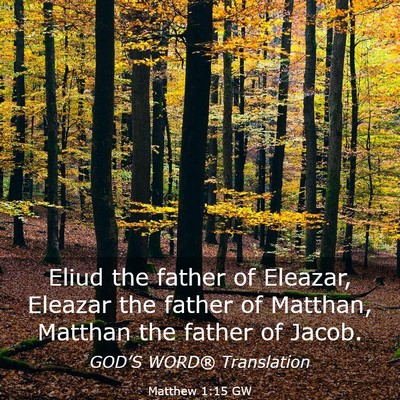 Picture 03 - Matthew 1:15 GW - Eliud the father of Eleazar, Eleazar the father - Bible Verse Picture