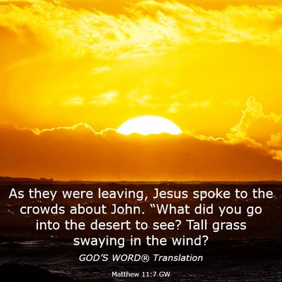 Picture 03 - Matthew 11:7 GW - As they were leaving, Jesus spoke to the crowds - Bible Verse Picture