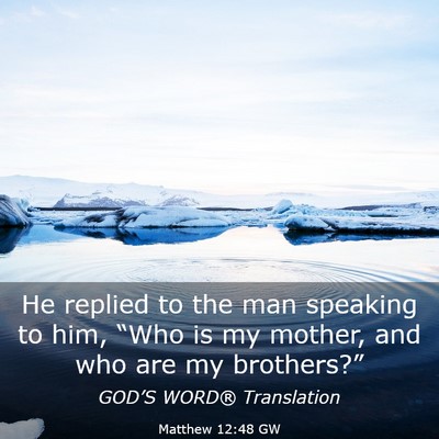 Picture 03 - Matthew 12:48 GW - He replied to the man speaking to him, “Who is - Bible Verse Picture