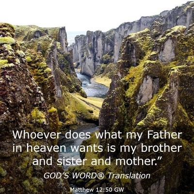 Picture 03 - Matthew 12:50 GW - Whoever does what my Father in heaven wants is my - Bible Verse Picture
