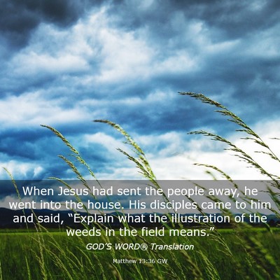 Picture 03 - Matthew 13:36 GW - When Jesus had sent the people away, he went into - Bible Verse Picture