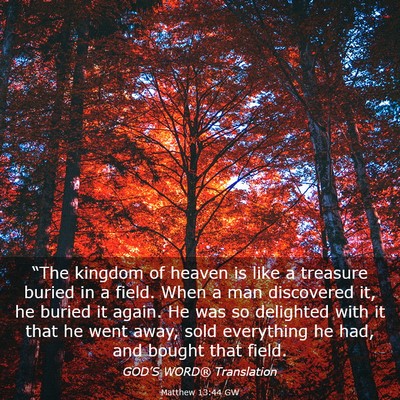 Picture 03 - Matthew 13:44 GW - “The kingdom of heaven is like a treasure - Bible Verse Picture