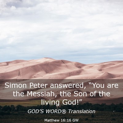 Picture 03 - Matthew 16:16 GW - Simon Peter answered, “You are the Messiah, the - Bible Verse Picture