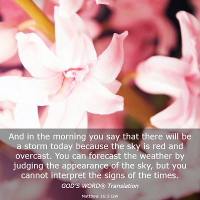 Picture 03 - Matthew 16:3 GW - And in the morning you say that there will be a - Bible Verse Picture