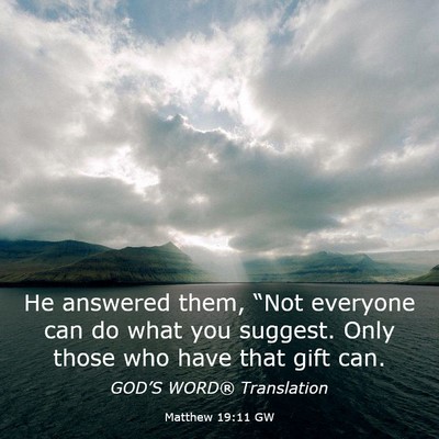 Picture 03 - Matthew 19:11 GW - He answered them, “Not everyone can do what you - Bible Verse Picture