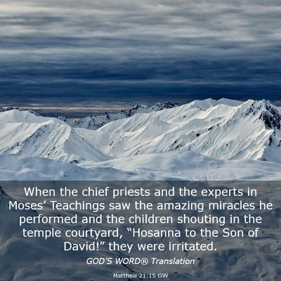 Picture 03 - Matthew 21:15 GW - When the chief priests and the experts in - Bible Verse Picture